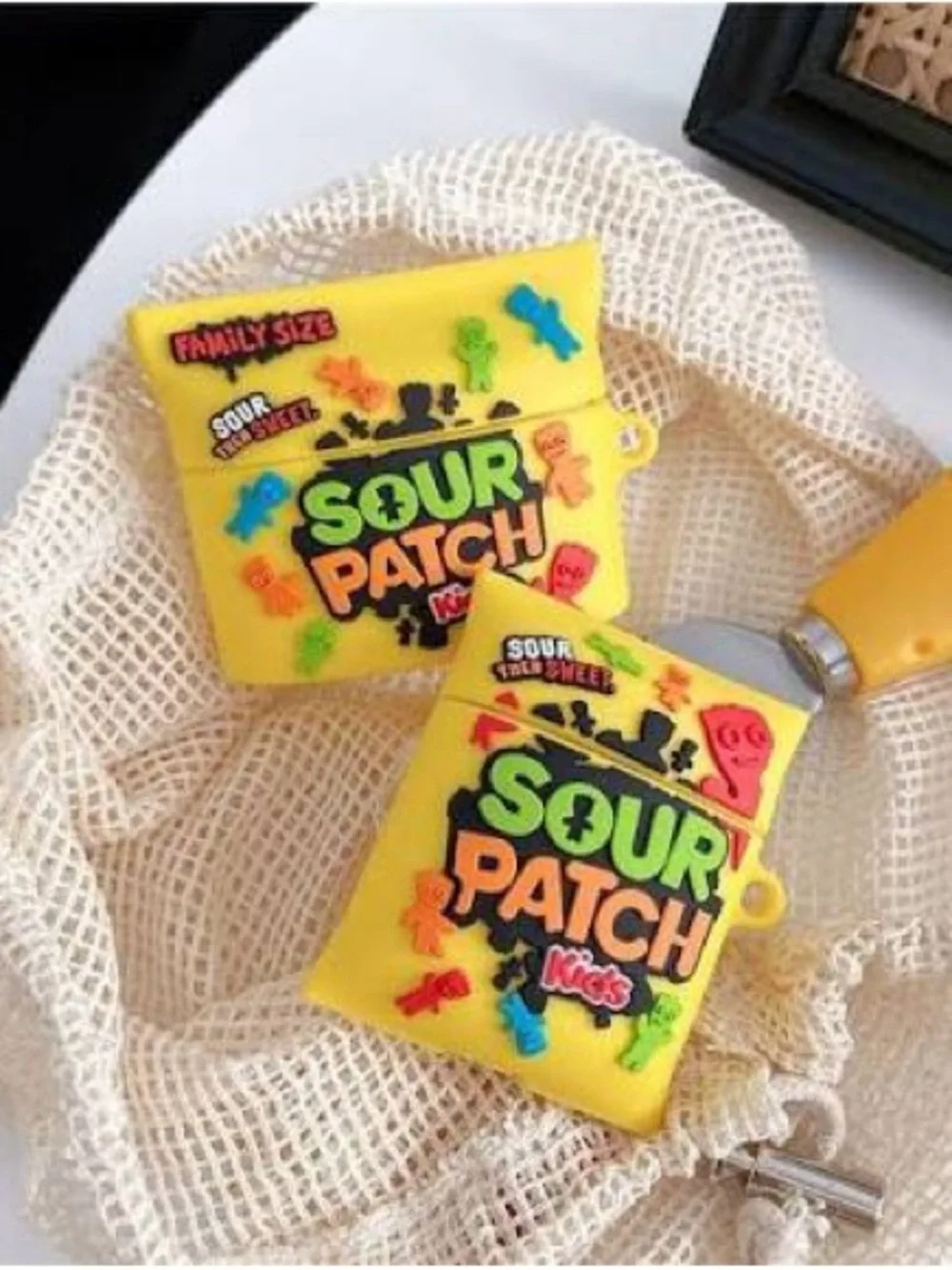 Sour Patch Kids Yellow Silicone Case with Carabiner